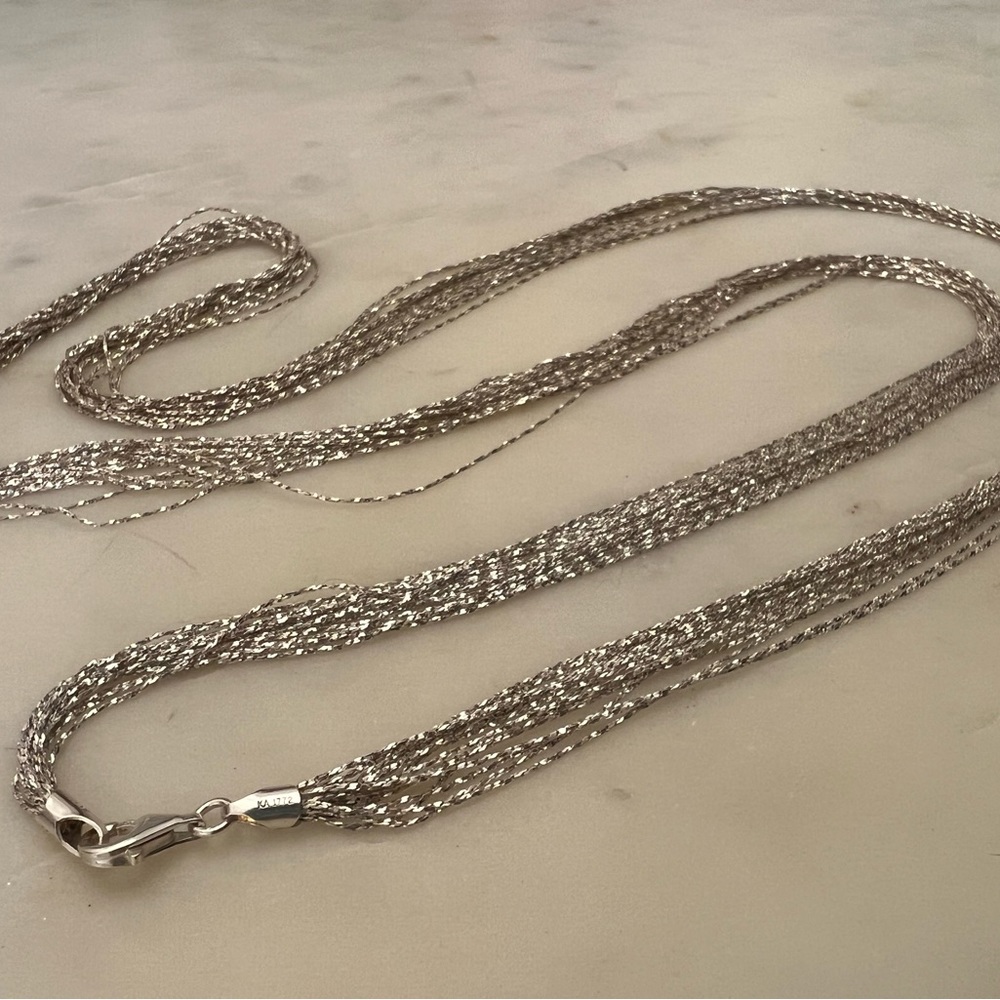 36” Italian Sterling Silver 15-strand Necklace